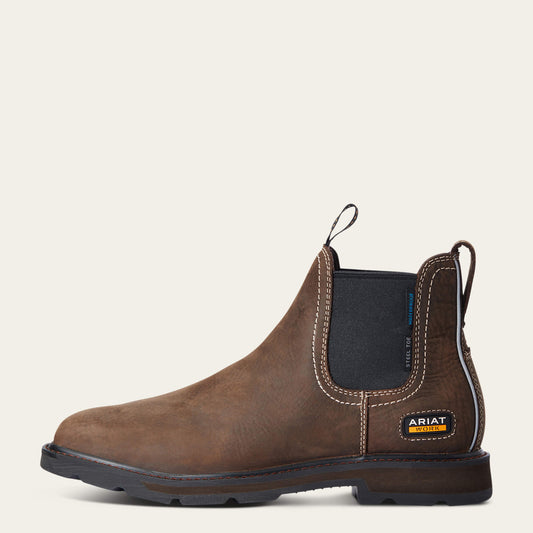 Groundbreaker Chelsea Wide Square Toe Waterproof Steel Toe Work Boot - US 0457