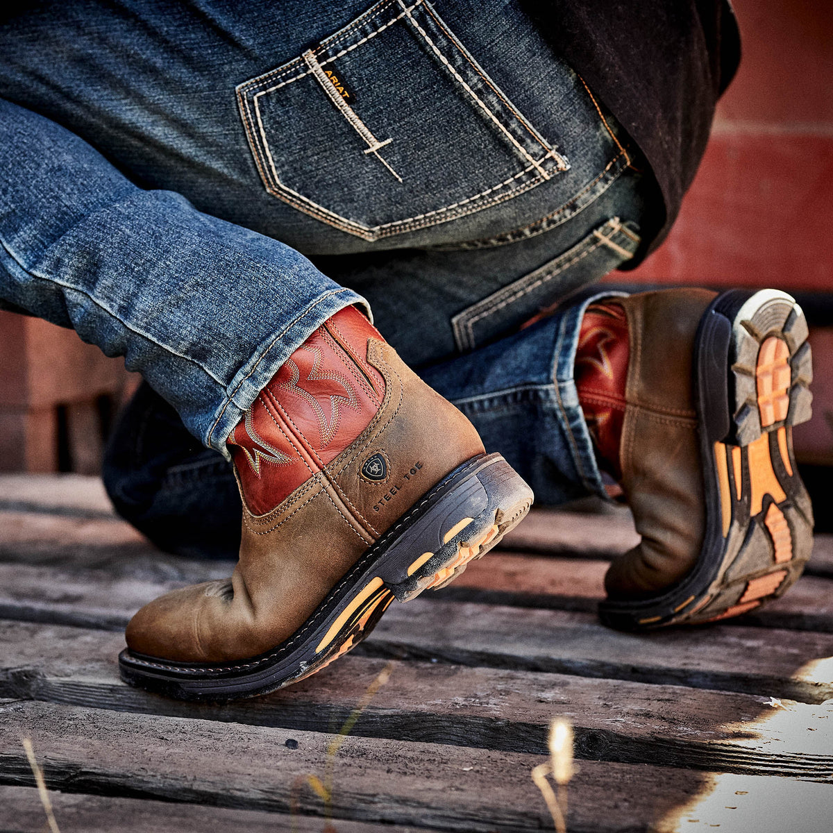 WorkHog Wide Square Toe Steel Toe Work Boot - US 7880