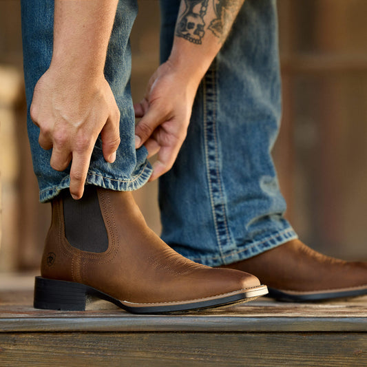 Booker Chelsea Wide Square Toe Western Boot - US 9829