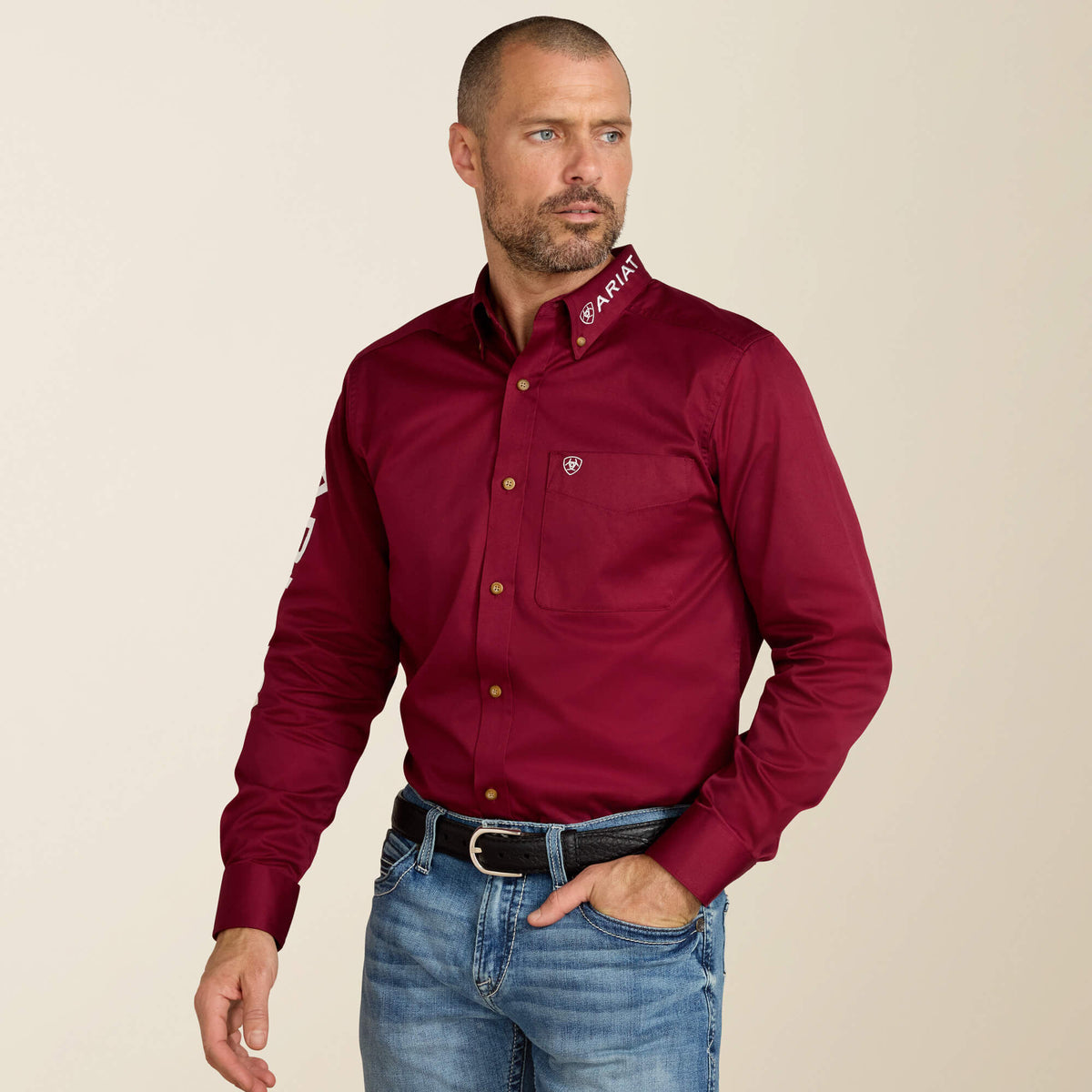 Team Logo Twill Fitted Shirt - US 6558