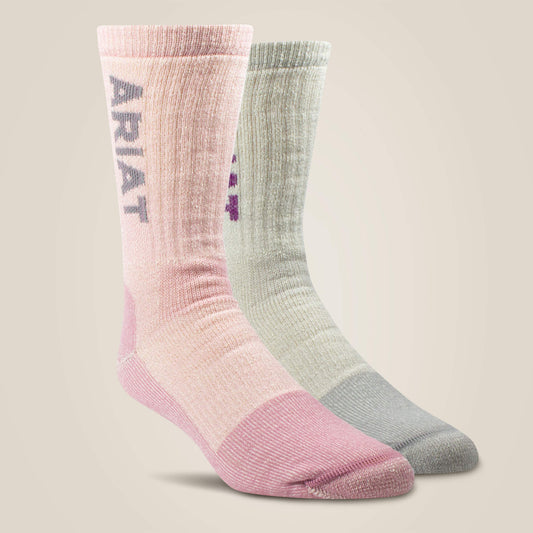 Midweight Merino Wool Blend Steel Toe Work Sock 2 Pair Multi Color Pack - US 3646