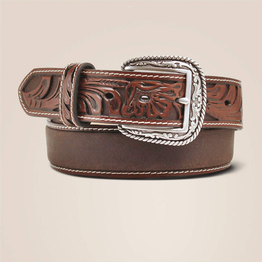 Floral embossed ends belt - US 2452