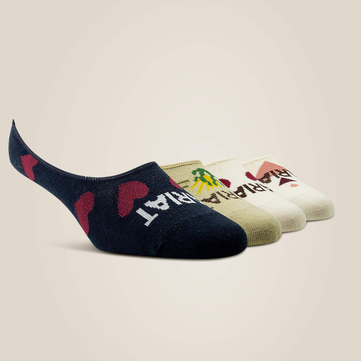 No Slip No Show Sock 2 Pair Multi Color Pack - US 9016