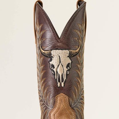 Sport Steer Skull Wide Square Toe Cowboy Boot - US 7590
