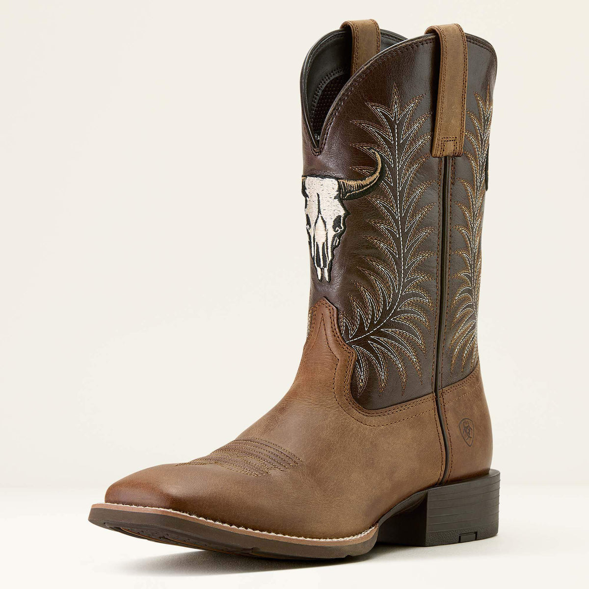 Sport Steer Skull Wide Square Toe Cowboy Boot - US 7590