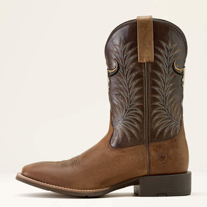 Sport Steer Skull Wide Square Toe Cowboy Boot - US 7590