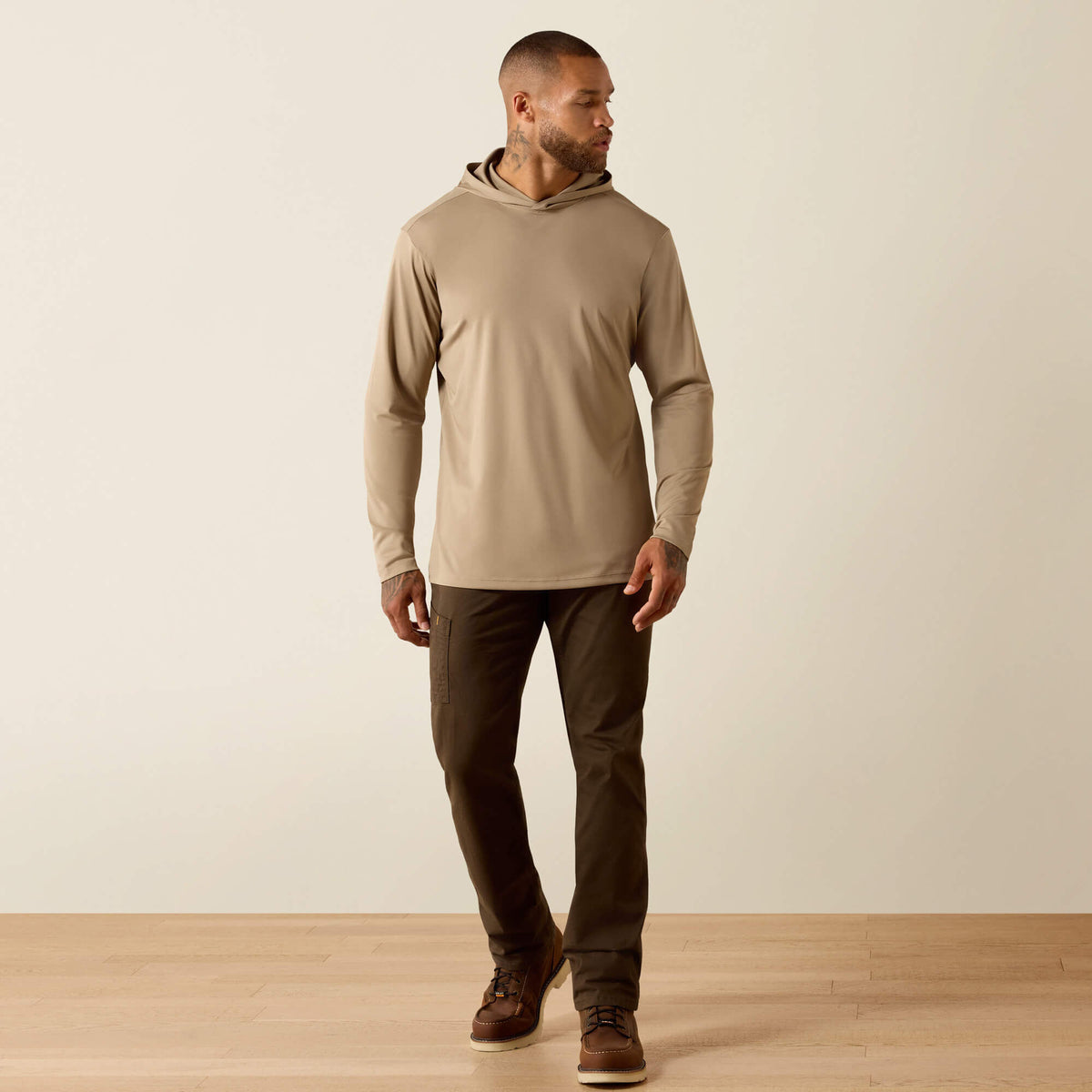 Rebar Sunblocker Outdoor Hooded Classic Fit Long Sleeve T-Shirt - US 5897