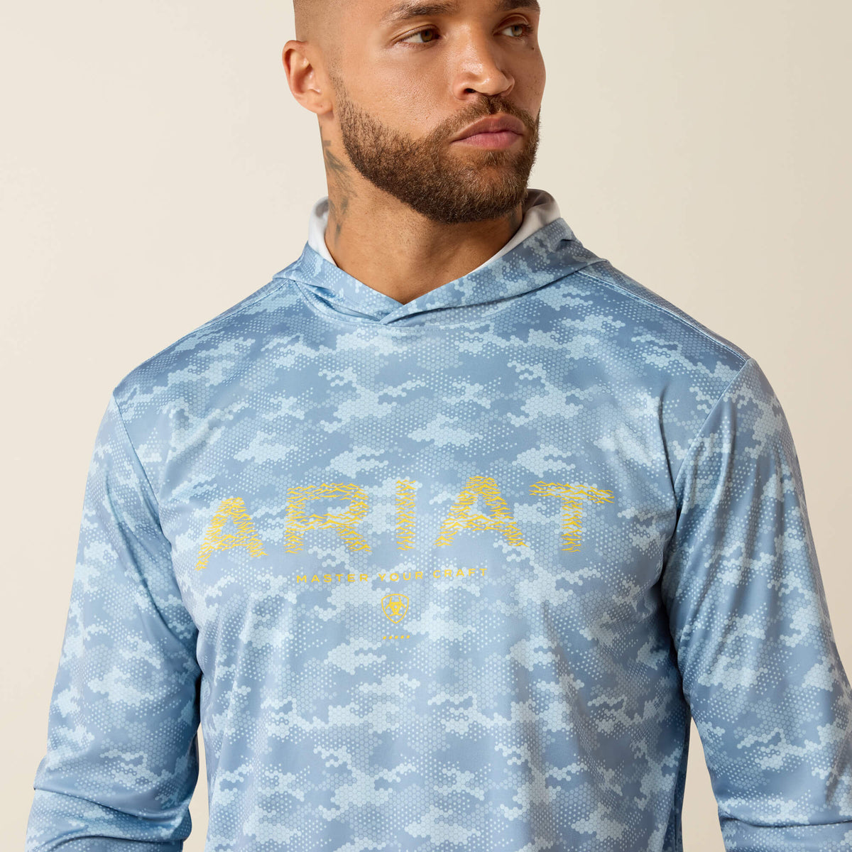Rebar Sunblocker Printed Craft Hooded Long Sleeve T-Shirt - US 9843