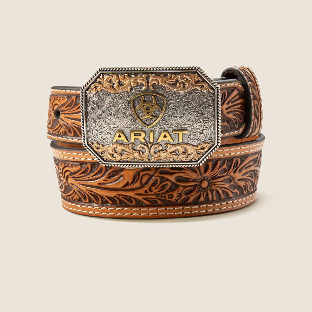 Floral Tooled Belt - US 6123