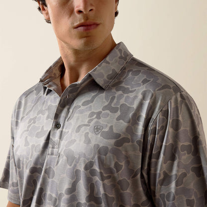 All Over Print Heathered Fitted Polo - US 0244