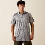 All Over Print Heathered Fitted Polo - US 0244