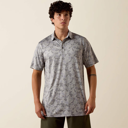 All Over Print Heathered Fitted Polo - US 0244