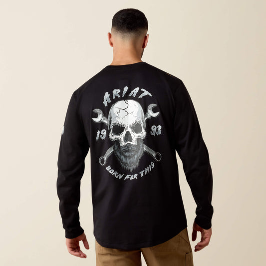 Rebar Workman Bearded Skull Long Sleeve T-Shirt - US 1495