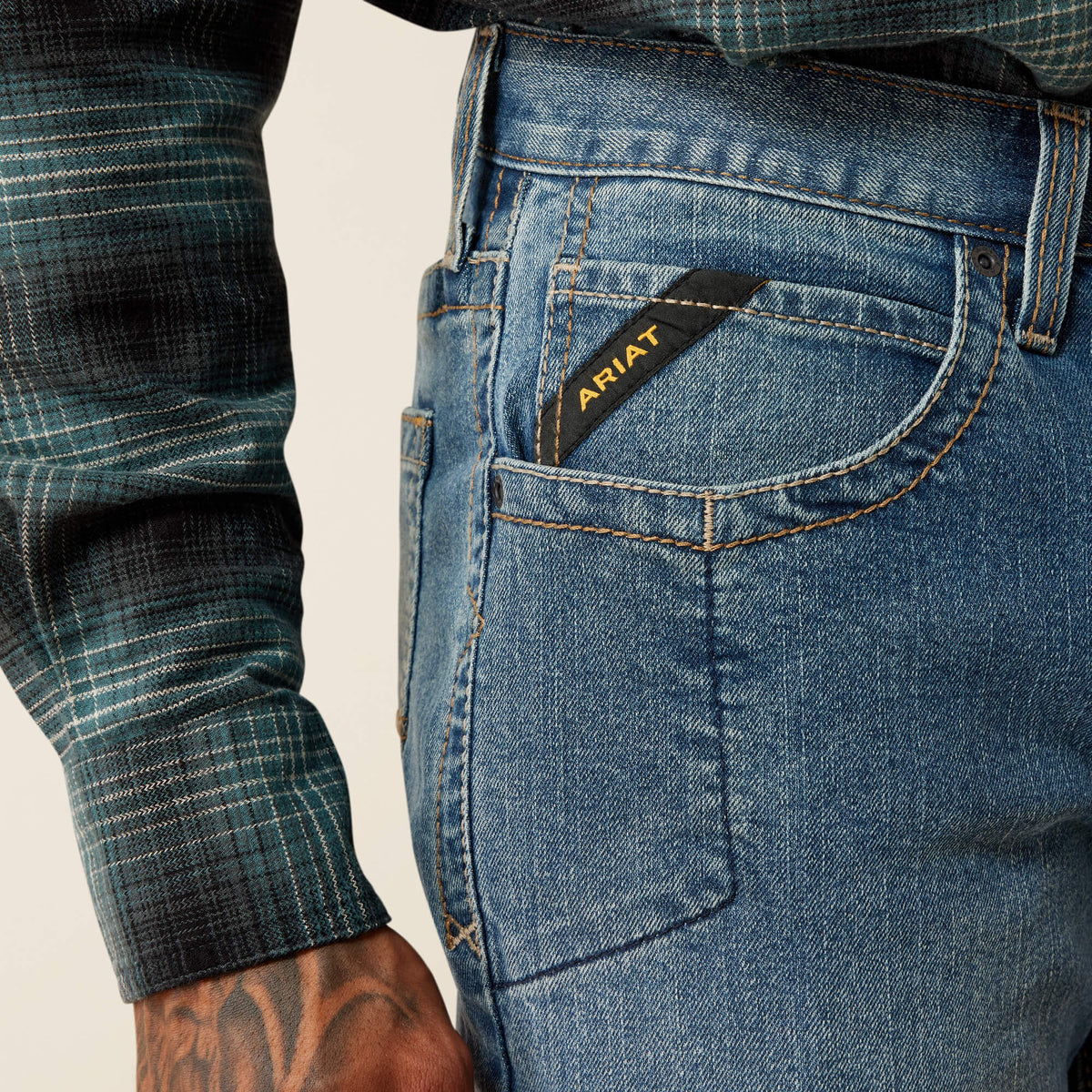 Rebar M2 Traditional Relaxed Rail DuraStretch Boot Cut Jeans - US 9392