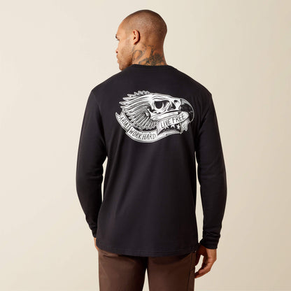 Rebar Cotton Strong Eagle Skull Long Sleeve T-Shirt - US 5508