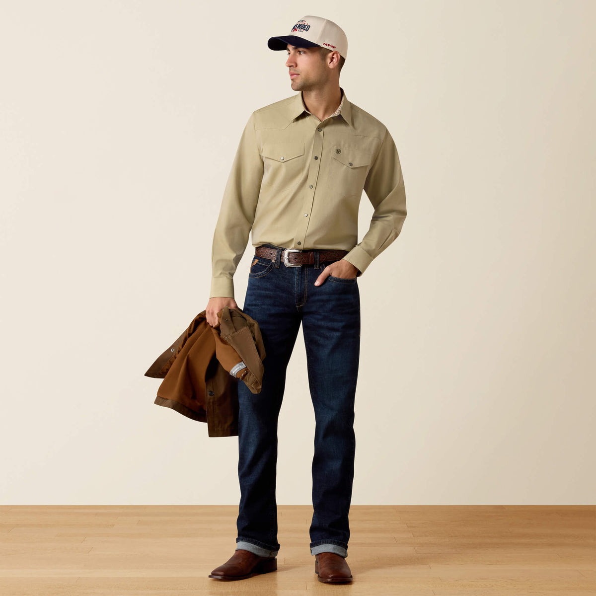 Wrinkle Free Pinpoint Oxford Classic Fit Snap Shirt - US 8025
