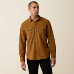 Retro Handorf Corduroy Fitted Snap Shirt - US 9916