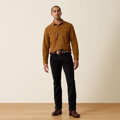 Retro Handorf Corduroy Fitted Snap Shirt - US 9916