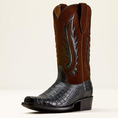 MATTE BLACK CAIMAN BELLY|VINTAGE AMBERWOOD