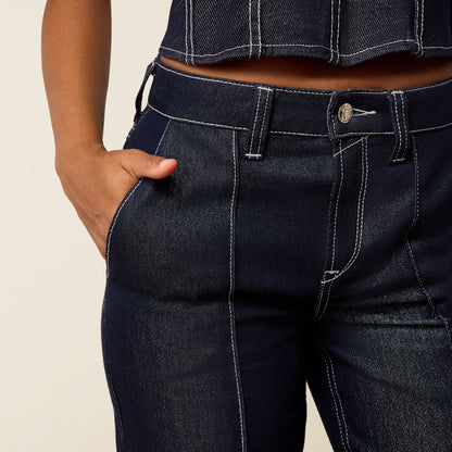 Ultra High Rise Lurex Wide Leg Jeans - US 0943