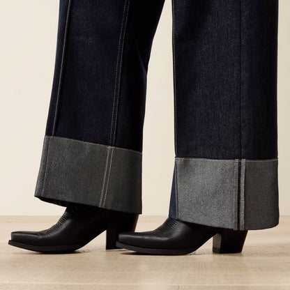 Ultra High Rise Lurex Wide Leg Jeans - US 0943