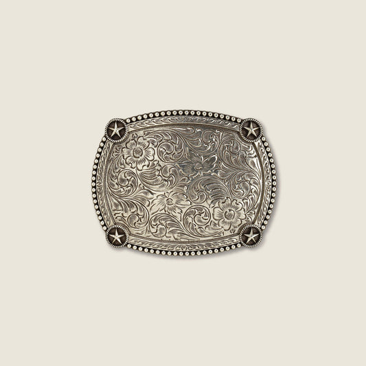 Beaded Edge Star Corners Belt Buckle - US 9508